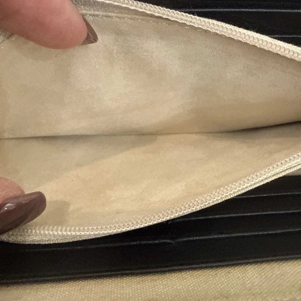 Fossil Black Zip-Around Leather Wallet
